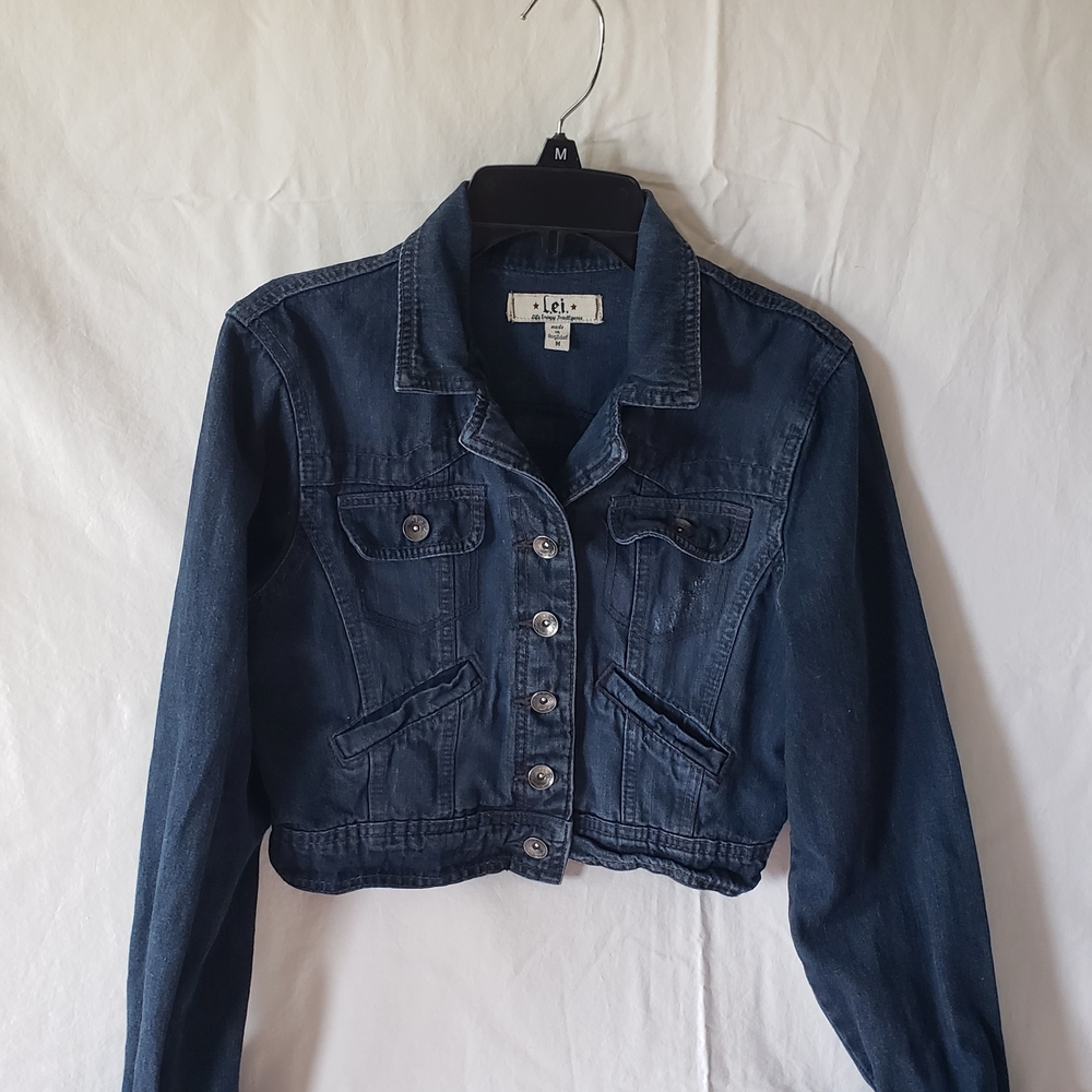 LEI Women's Dark Blue Denim Jacket
